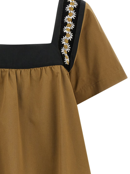 Camicetta in cotone beige Prada