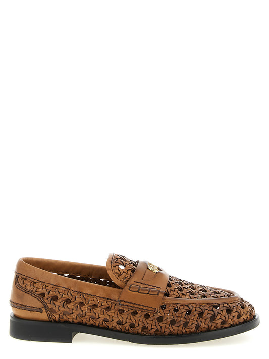 Pantofole Miu Miu in pelle di vitello marrone