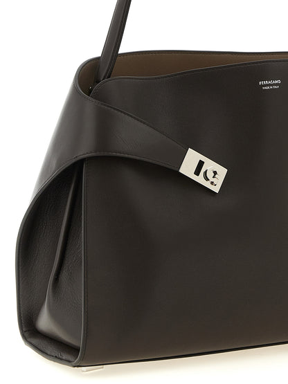 Ferragamo Braunes Kalbsleder Damen Crossbody Tasche