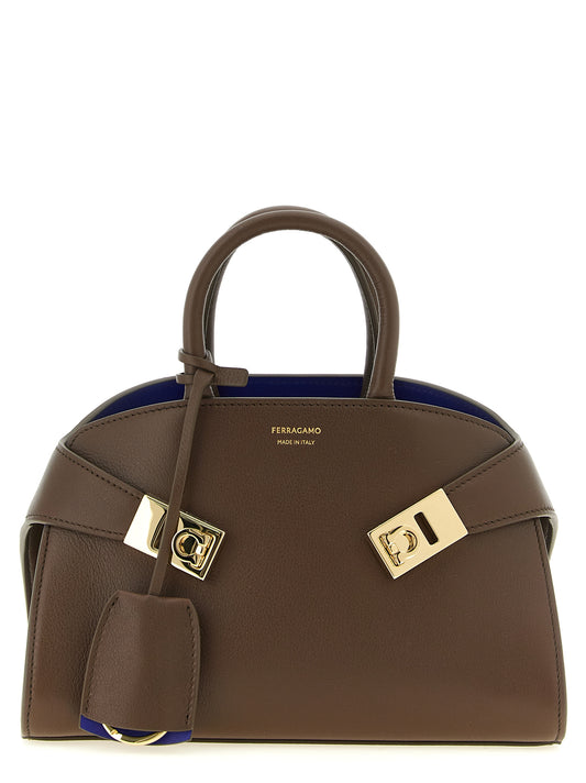 Borsa a mano Ferragamo in pelle di vitello marrone