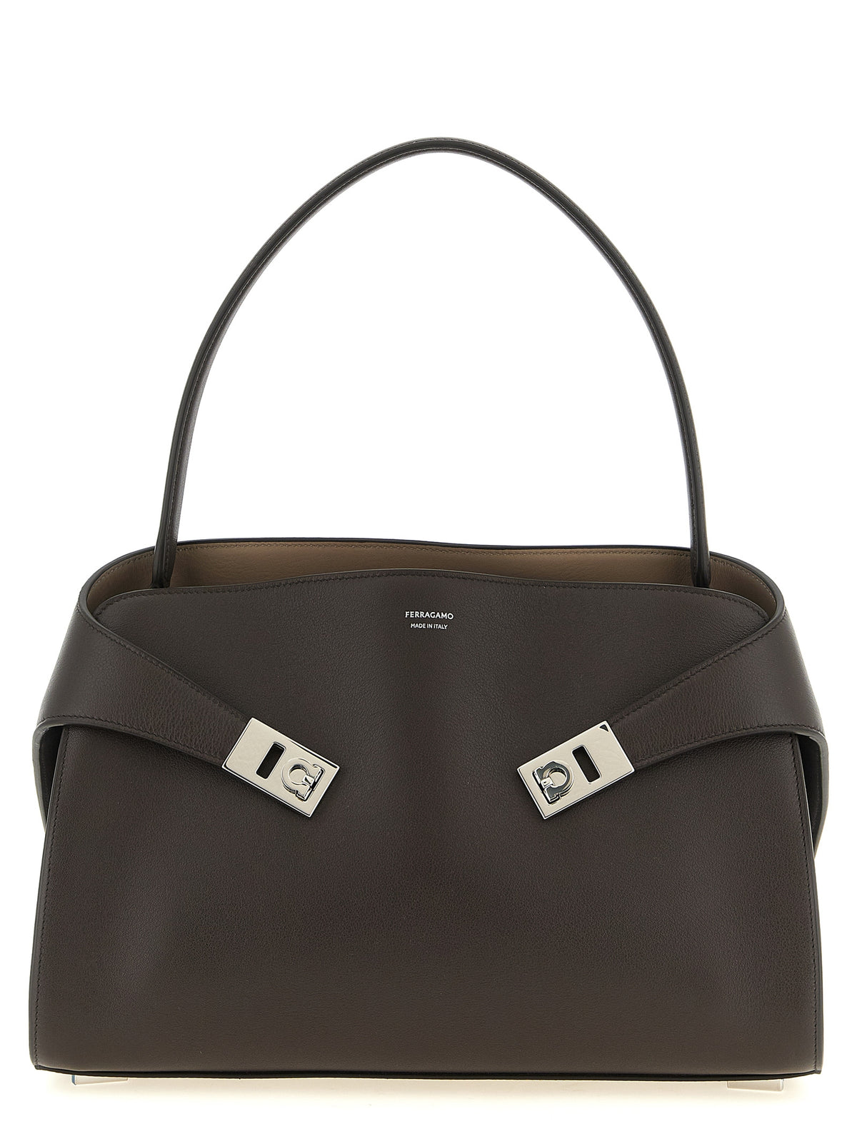 Ferragamo Braunes Kalbsleder Damen Crossbody Tasche