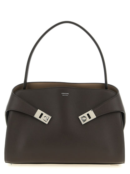 Ferragamo Braunes Kalbsleder Damen Crossbody Tasche