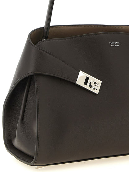 Ferragamo Braunes Kalbsleder Damen Crossbody Tasche