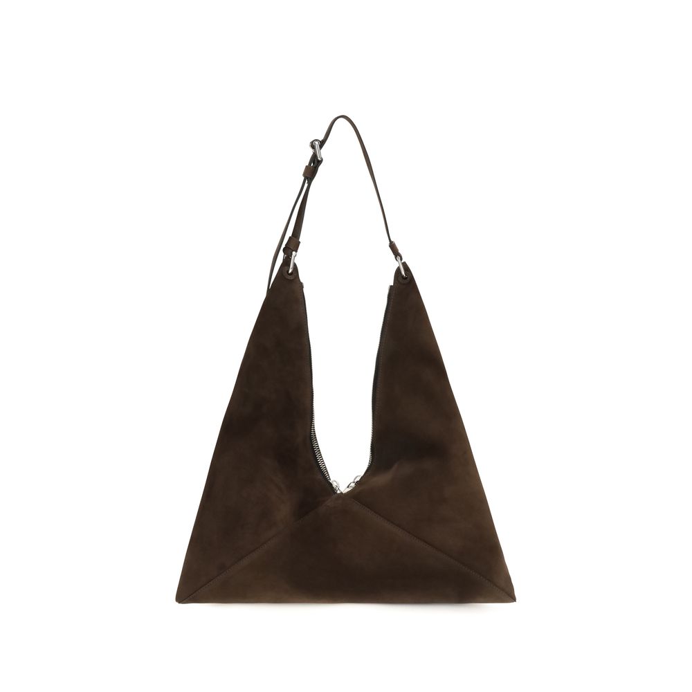 Borsa Moschino in pelle di vitello marrone