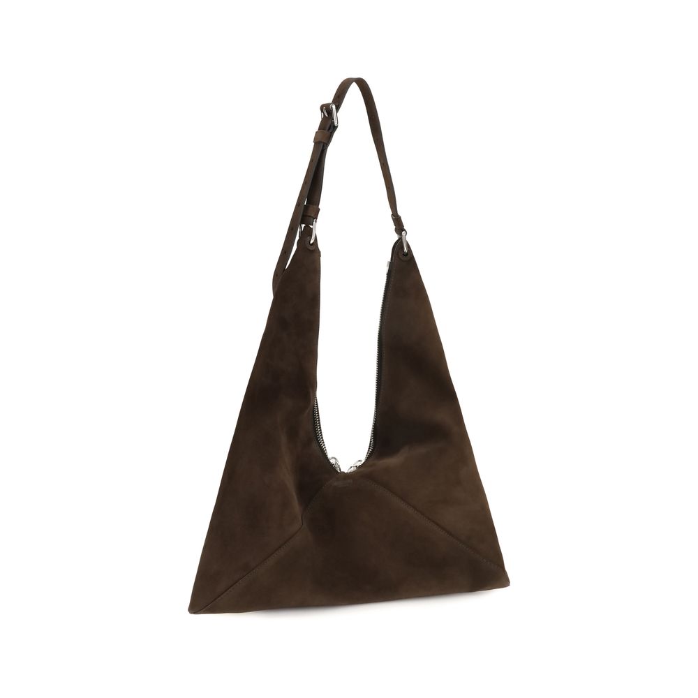 Borsa Moschino in pelle di vitello marrone