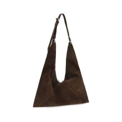 Borsa Moschino in pelle di vitello marrone