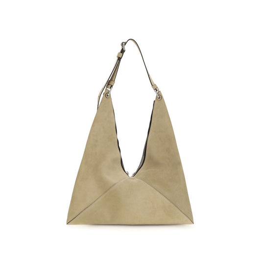 Moschino Beige Suede Shoulder Bag