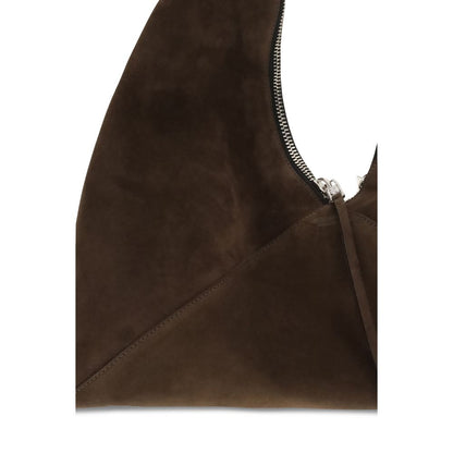 Borsa Moschino in pelle di vitello marrone