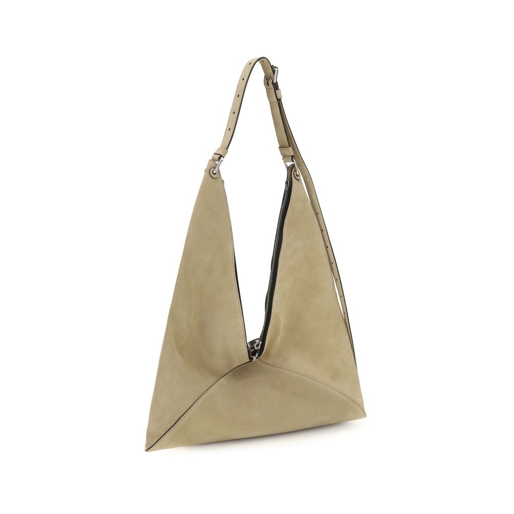 Moschino Beige Wildleder Schultertasche