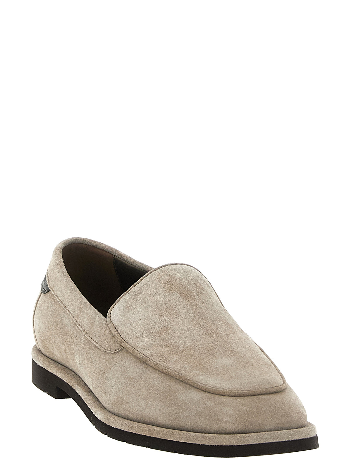 Brunello Cucinelli Beige Kalbsleder Slip-On Loafers