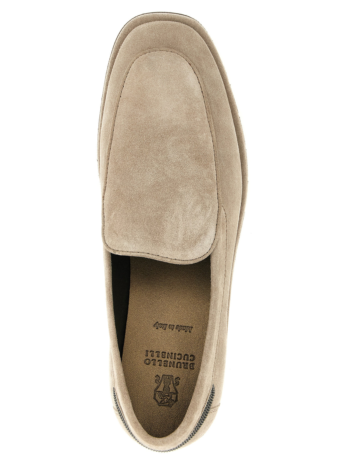 Brunello Cucinelli Beige Kalbsleder Slip-On Loafers