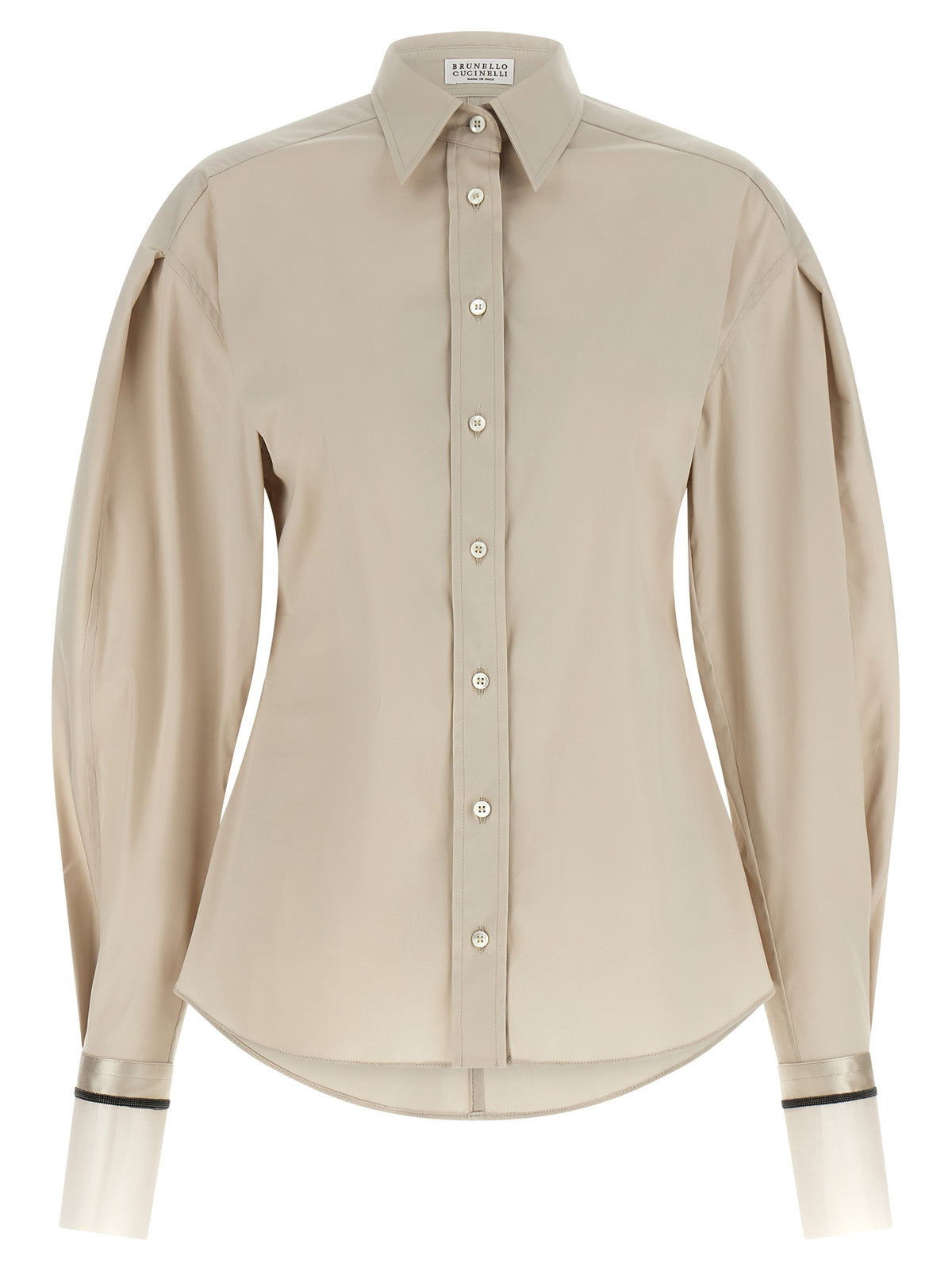 Camicetta beige in cotone Brunello Cucinelli