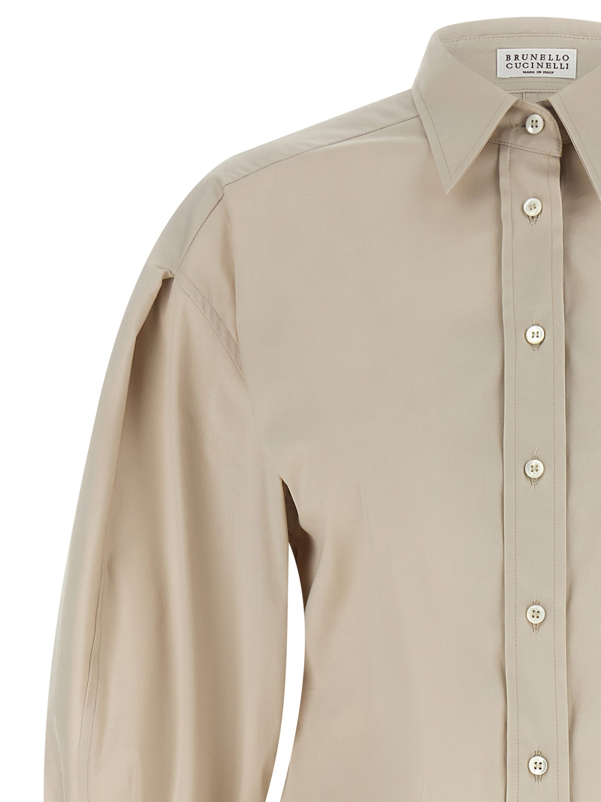 Camicetta beige in cotone Brunello Cucinelli