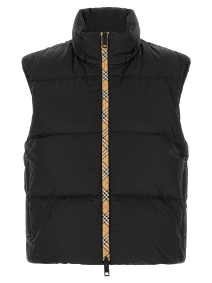 Giacca senza maniche in poliammide nera Burberry