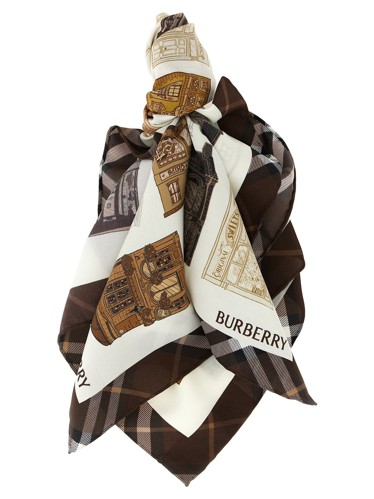 Sciarpa in raso multicolore Burberry