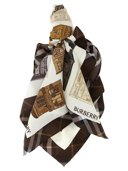 Sciarpa in raso multicolore Burberry