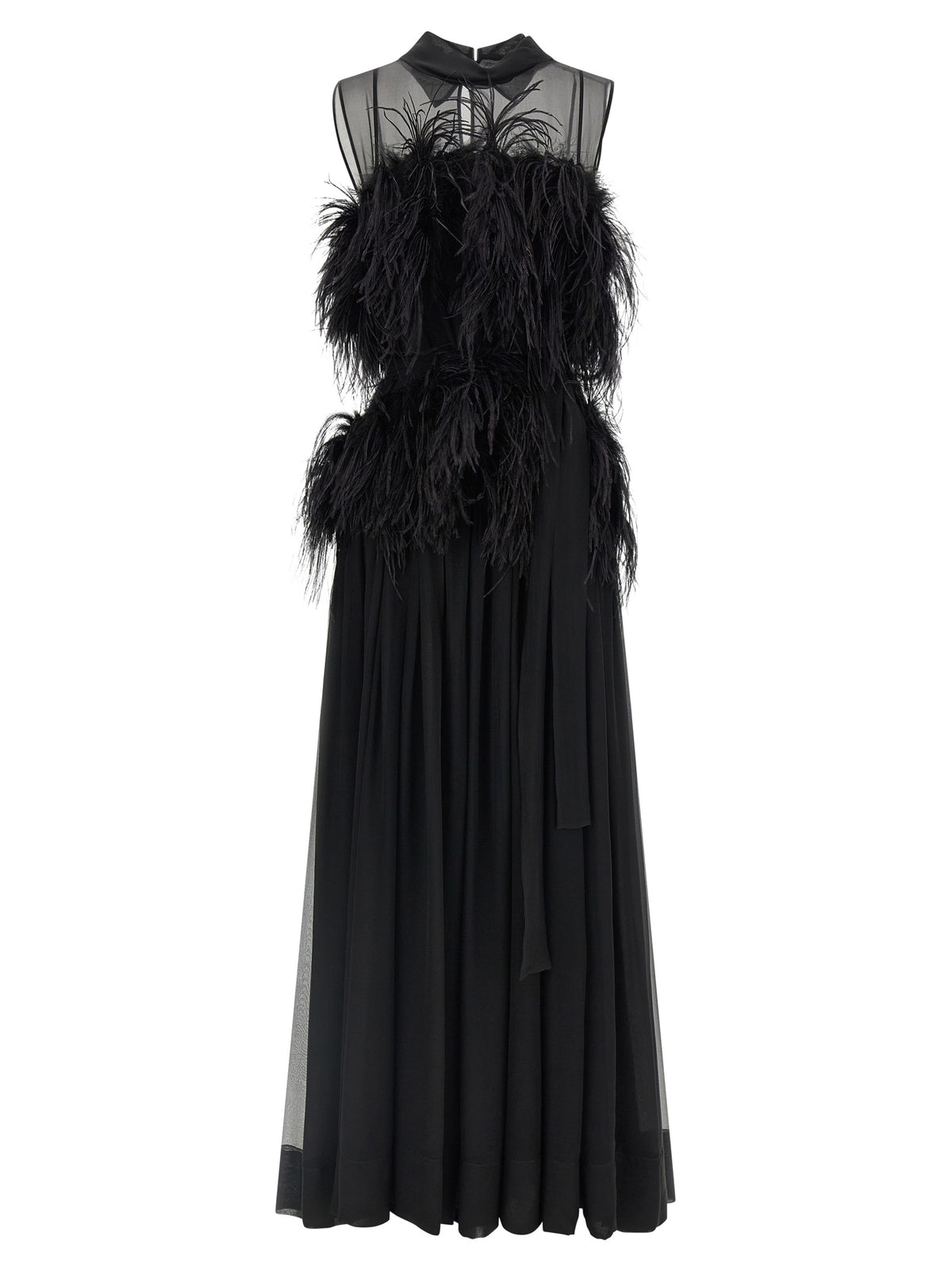 Alberta Ferretti Schwarzes Seiden-Maxikleid