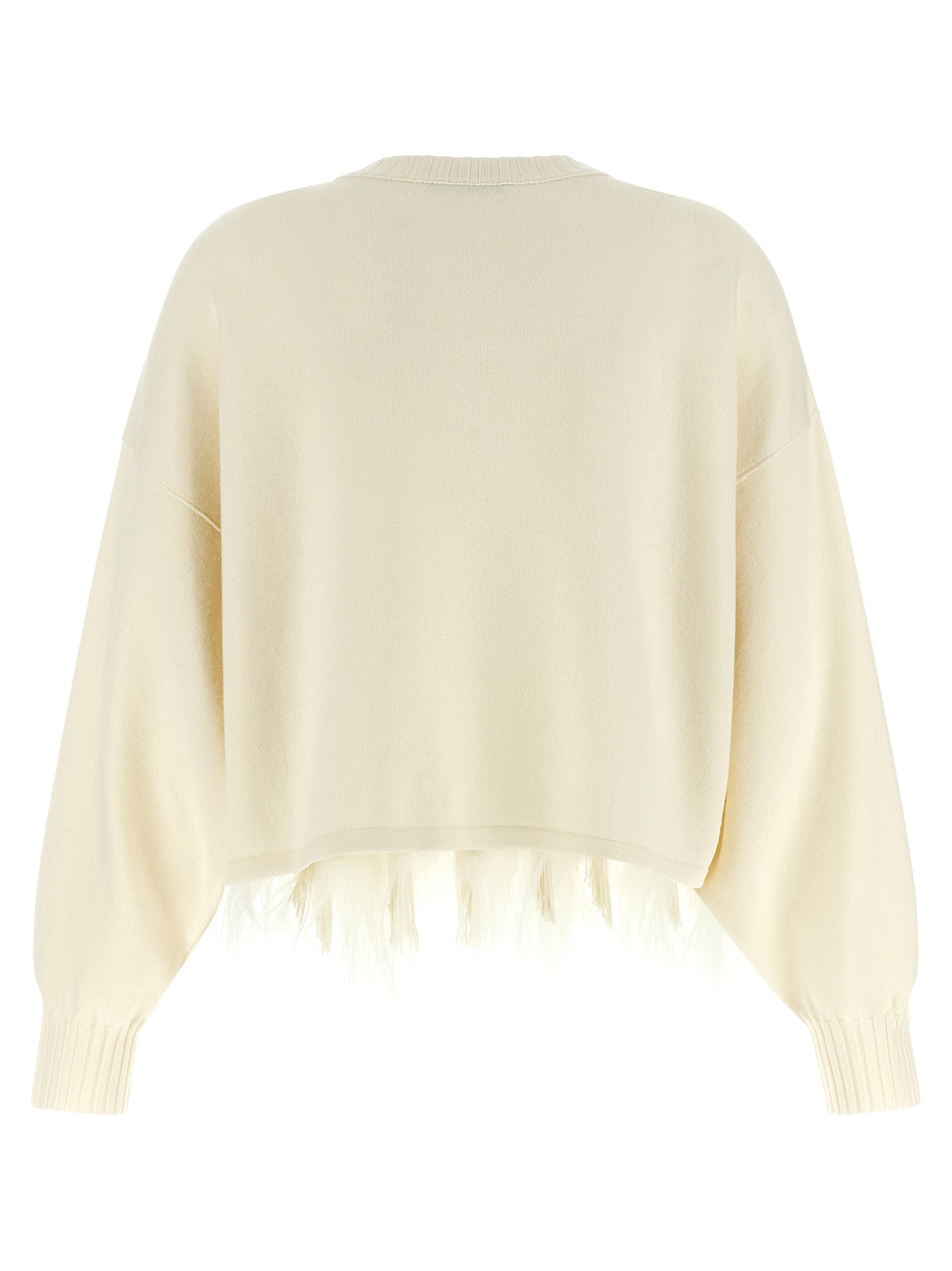 Alberta Ferretti White Pure Virgin Wool Knit Top
