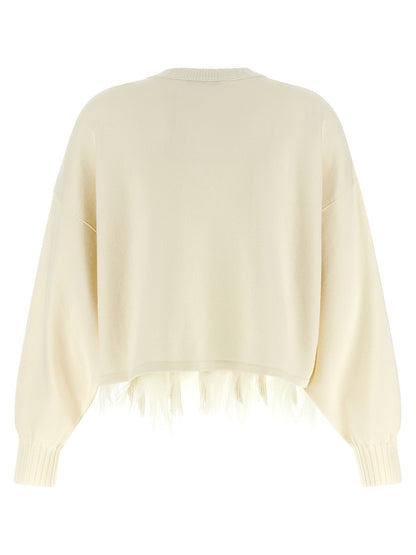 Alberta Ferretti White Pure Virgin Wool Knit Top