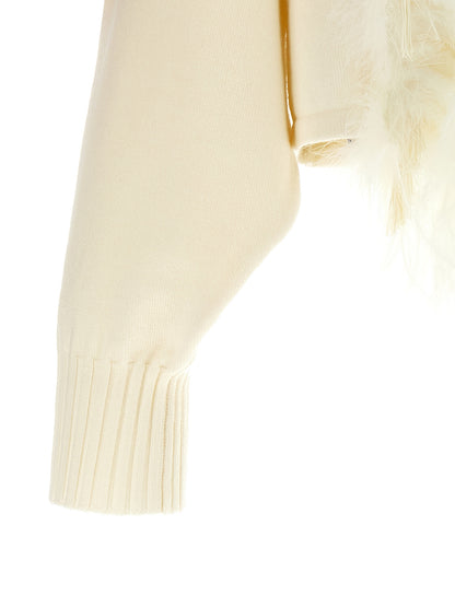 Alberta Ferretti White Pure Virgin Wool Knit Top