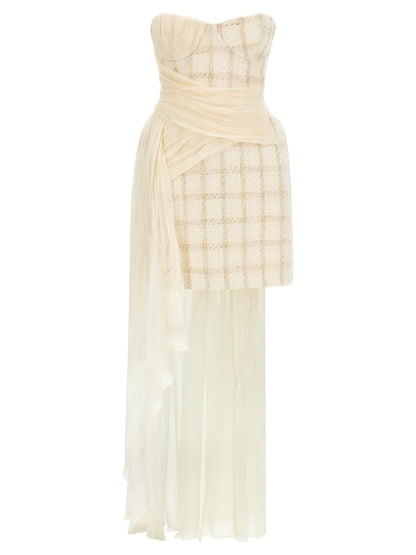 Elisabetta Franchi Short Dress in White Virgin Wool