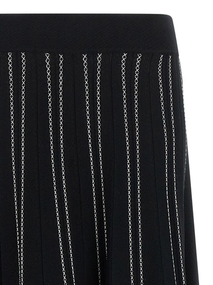 Elisabetta Franchi Black Viscose Midi Skirt