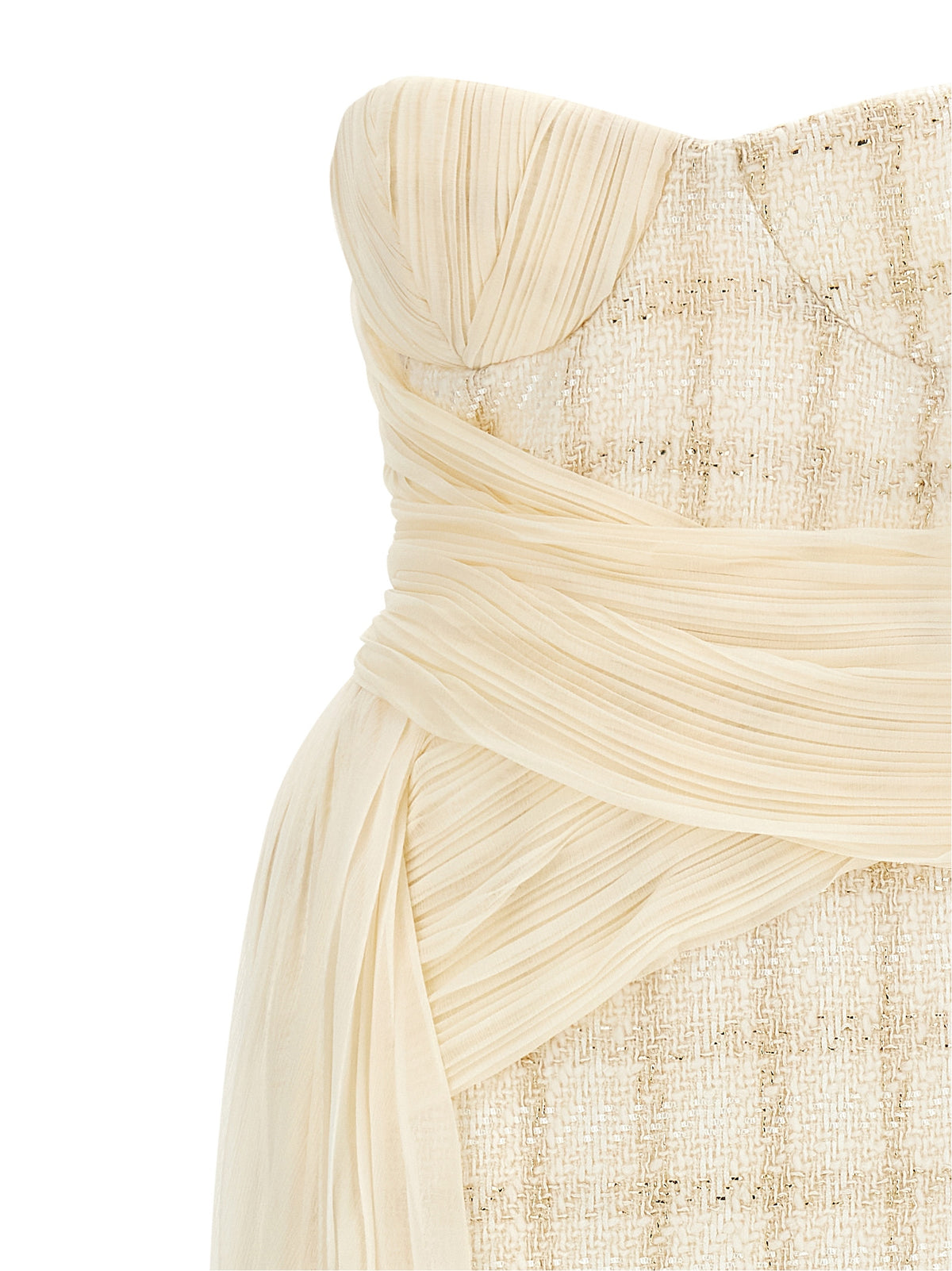 Elisabetta Franchi Short Dress in White Virgin Wool