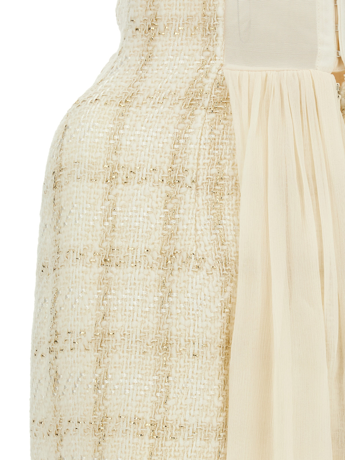 Elisabetta Franchi Short Dress in White Virgin Wool