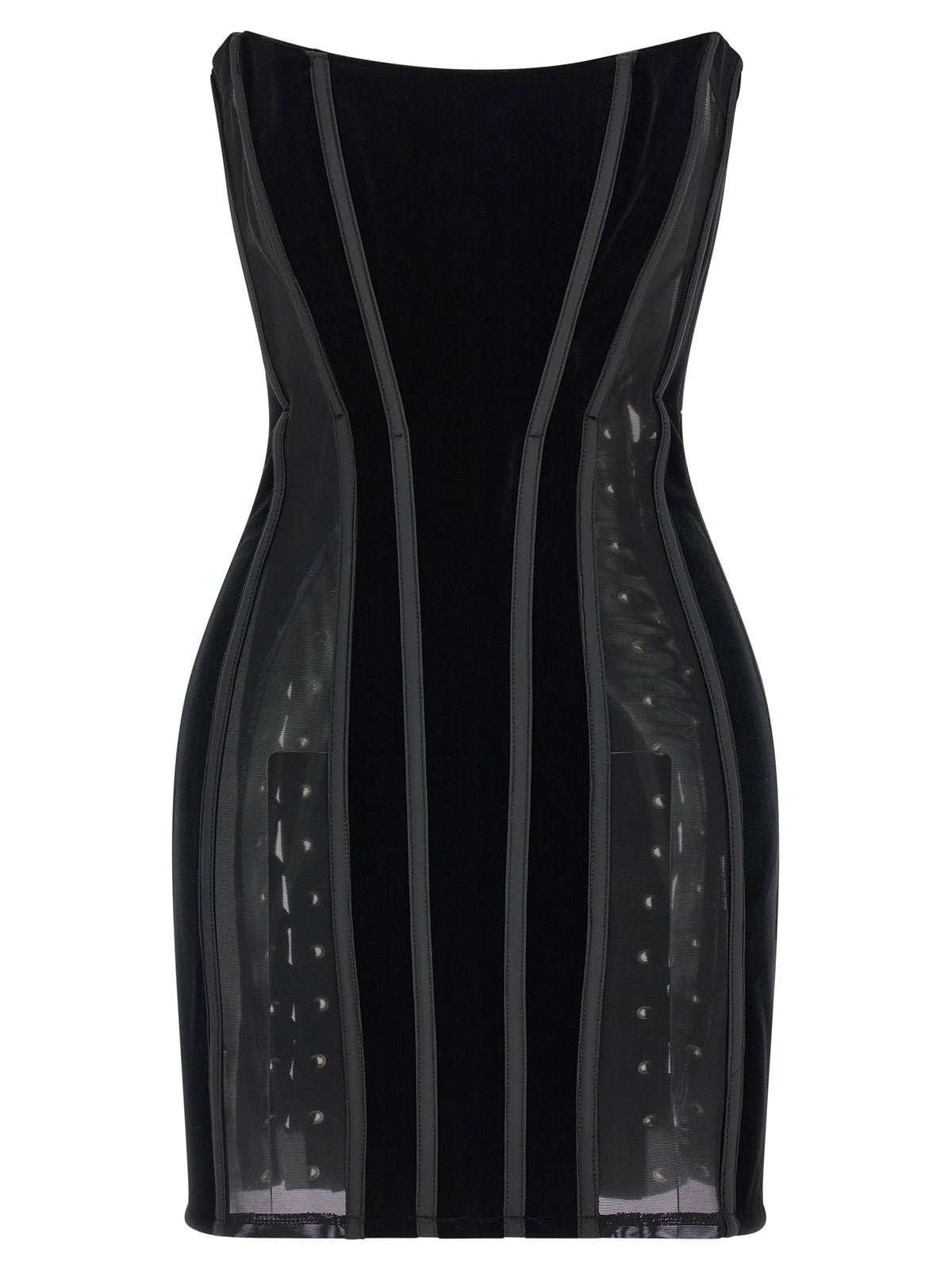 Abito corto in poliestere nero Elisabetta Franchi