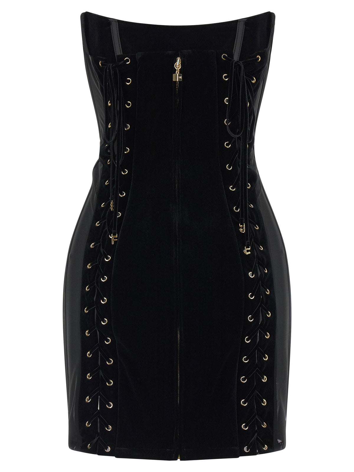 Abito corto in poliestere nero Elisabetta Franchi
