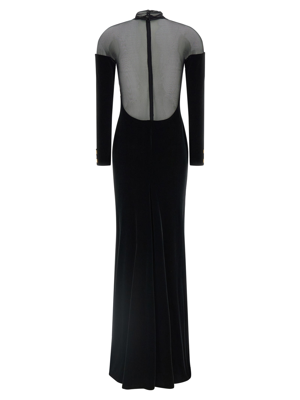 Elisabetta Franchi Black Polyester Maxi Dress