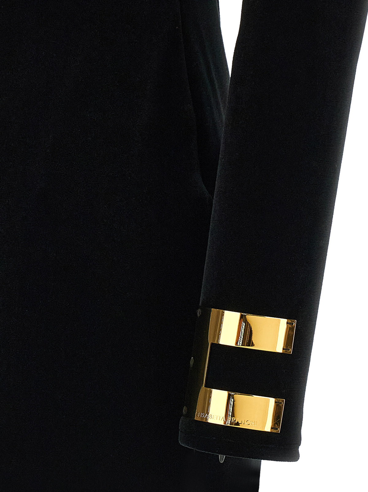 Elisabetta Franchi Black Polyester Maxi Dress