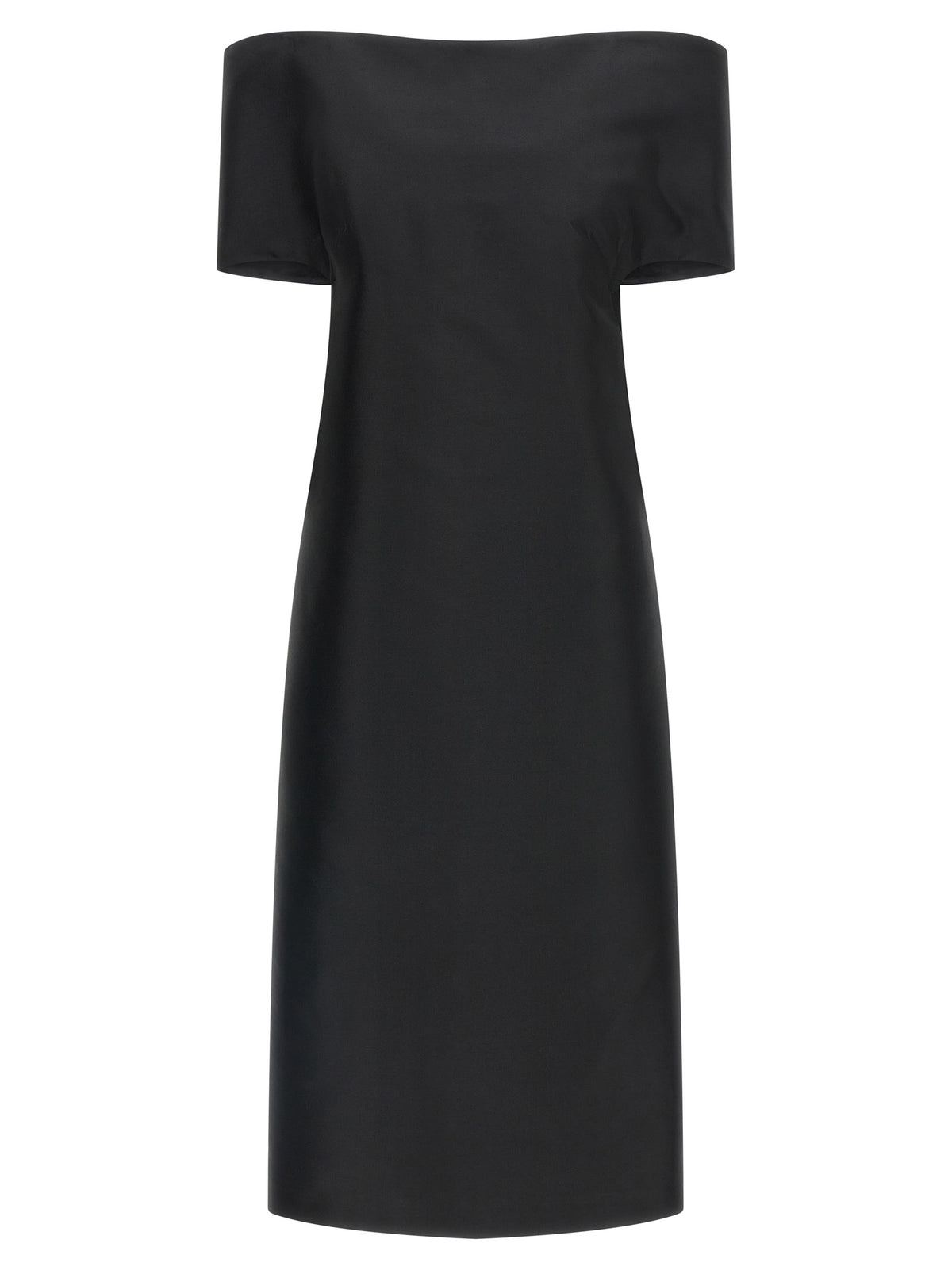 Abito midi in seta nera di Jil Sander