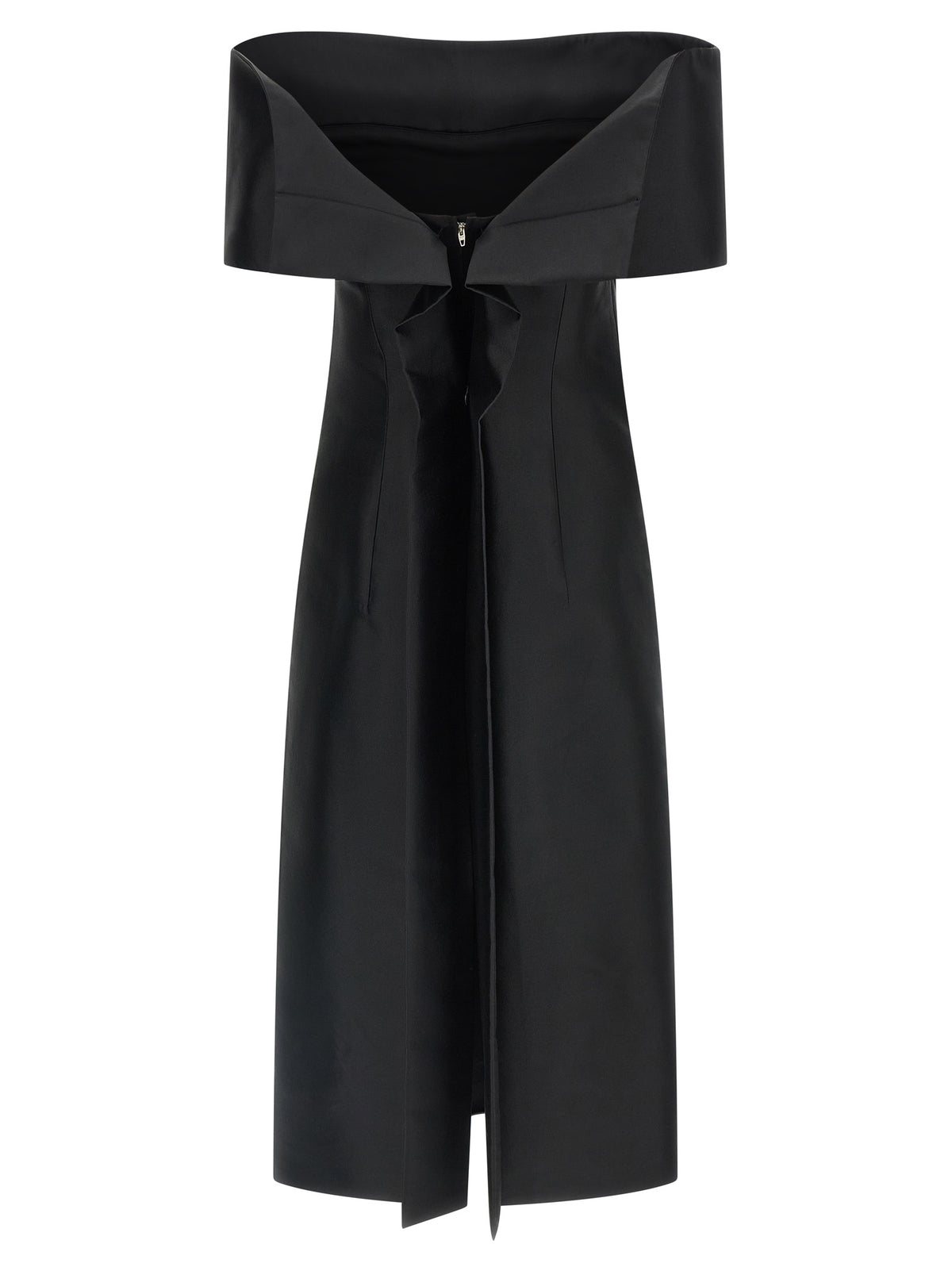 Abito midi in seta nera di Jil Sander