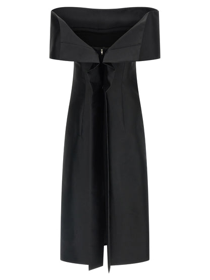 Abito midi in seta nera di Jil Sander