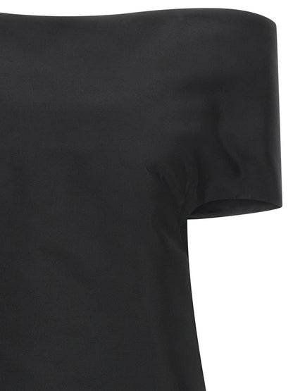 Abito midi in seta nera di Jil Sander