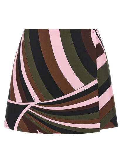 Emilio Pucci Multicolorr Silk-Maxi Skirt