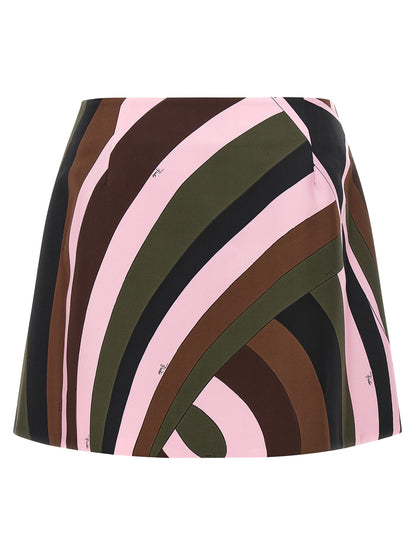 Emilio Pucci Multicolorr Silk-Maxi Skirt