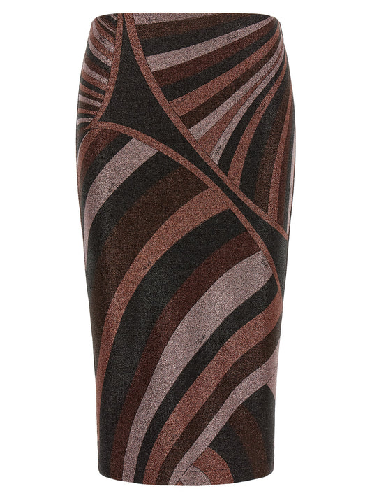 Emilio Pucci Burgundy Polyamide Midi Skirt
