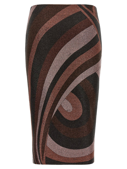 Emilio Pucci Midi-Rock aus Bordeaux-Polyamid