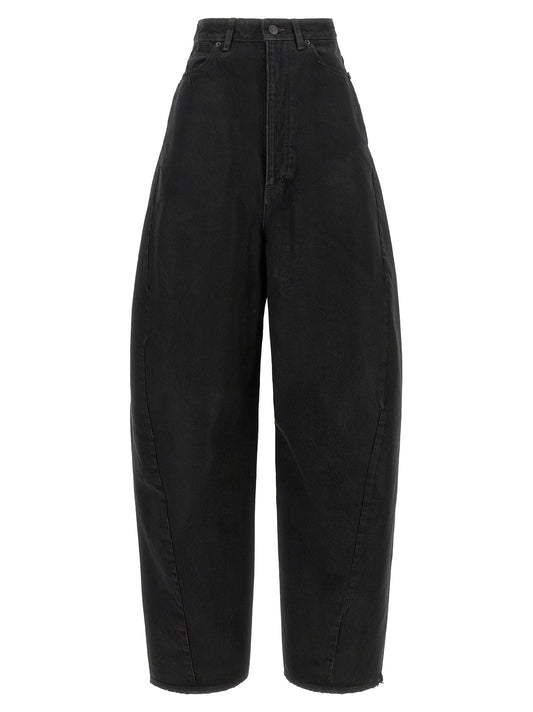 Jeans Balenciaga in cotone nero a gamba dritta