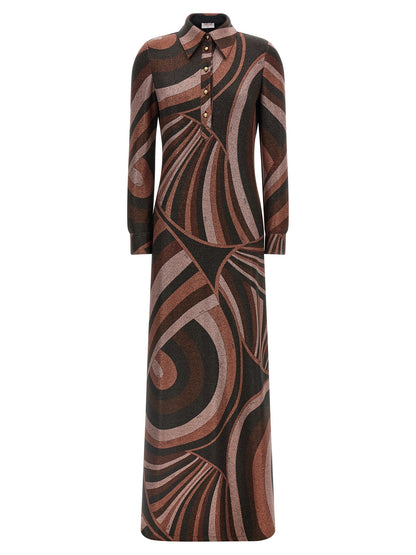 Emilio Pucci Long Dress in Bordeaux Polyamide
