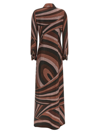 Emilio Pucci Long Dress in Bordeaux Polyamide