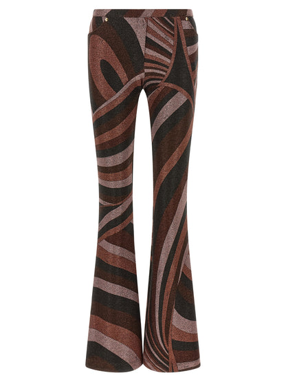 Emilio Pucci Bordeaux Polyamid Schlaghose