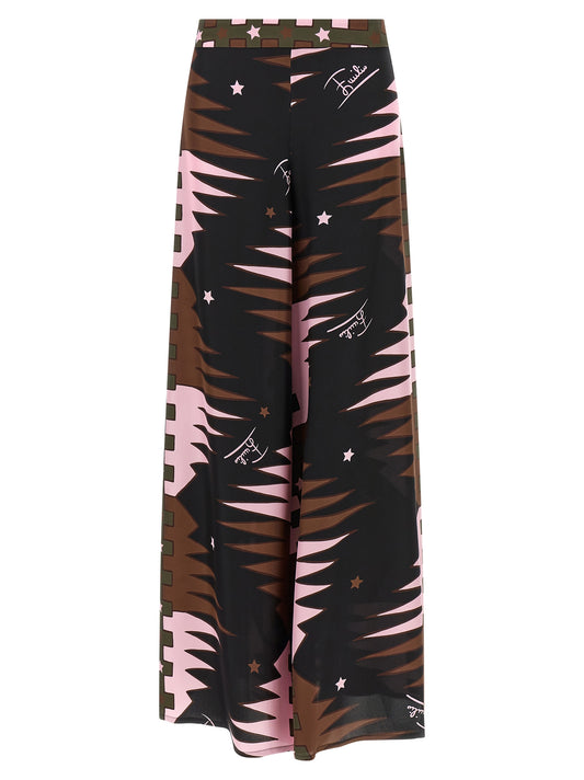 Emilio Pucci Multicolored Silk Casual Trousers