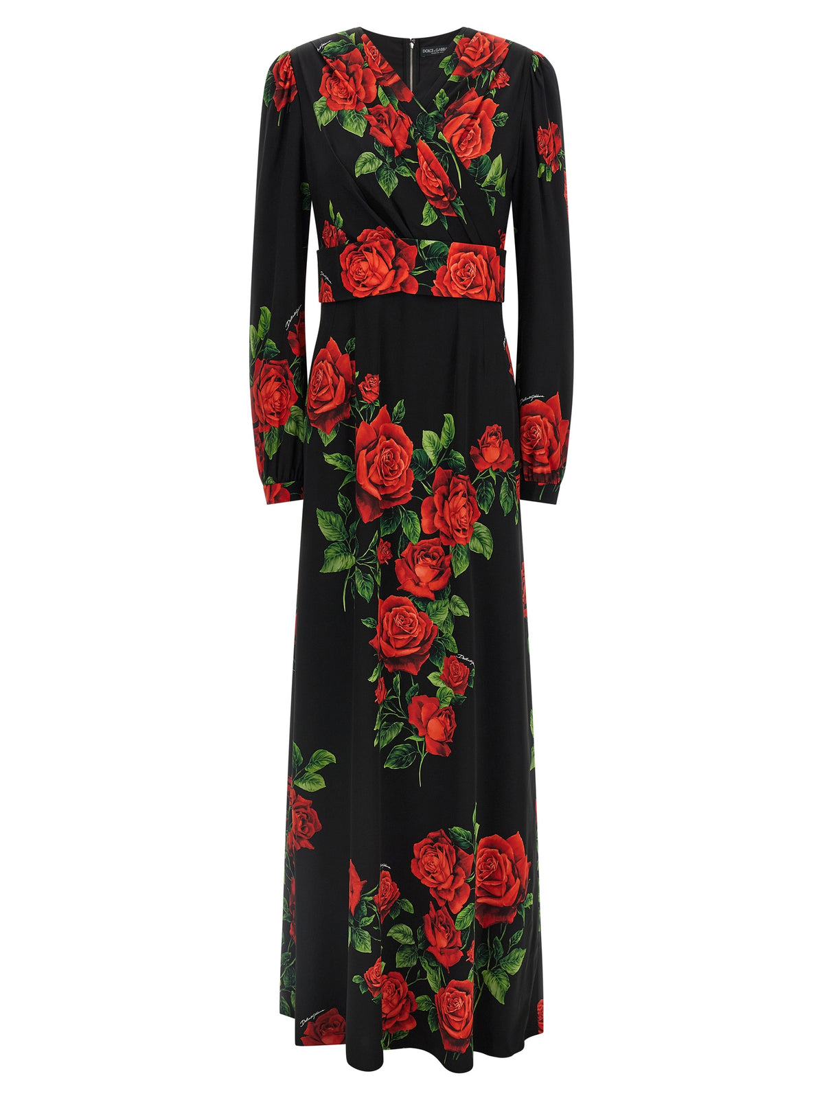 Abito lungo in seta rosso Dolce & Gabbana