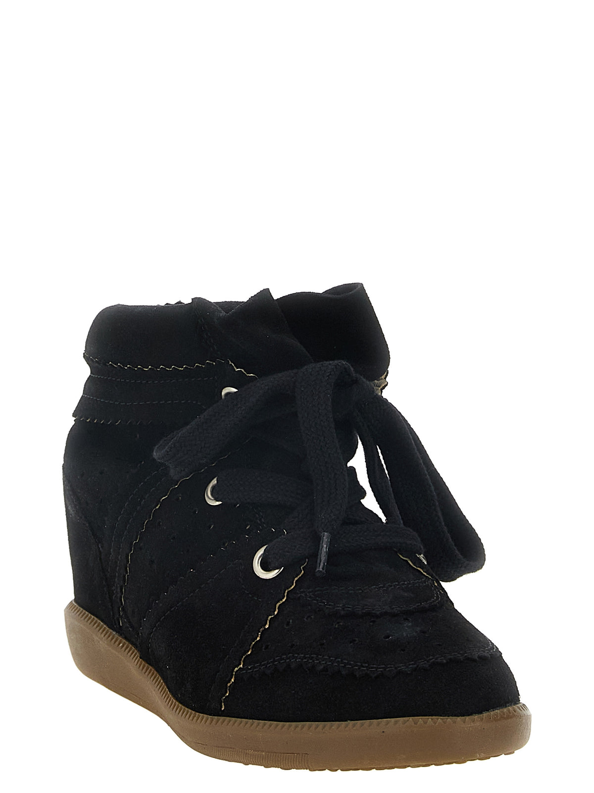 Isabel Marant Black Wedge Sandals in Cow Leather