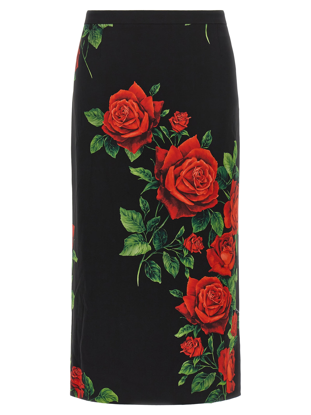Dolce & Gabbana Schwarzer Seiden-Midirock