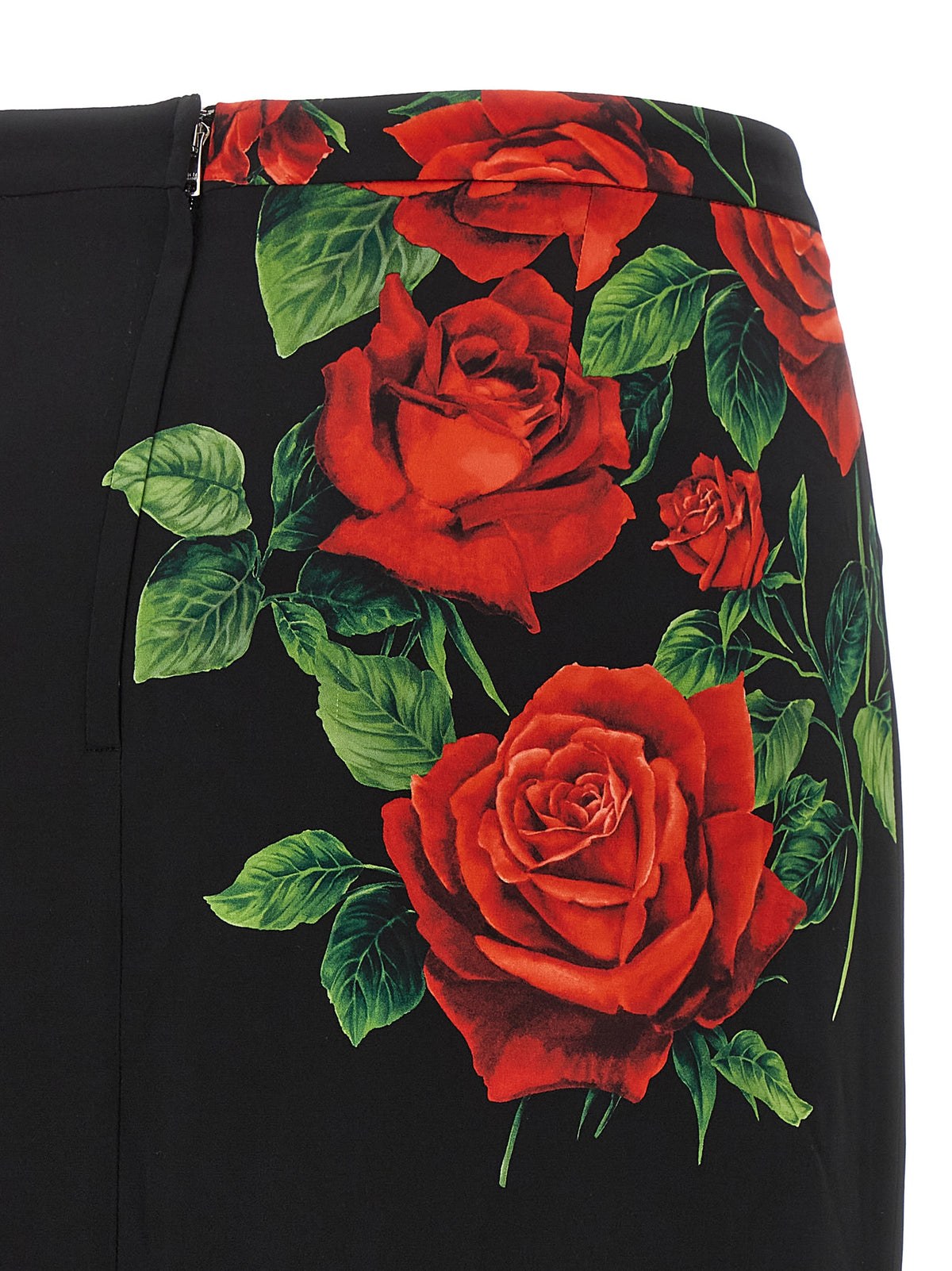 Dolce & Gabbana Schwarzer Seiden-Midirock
