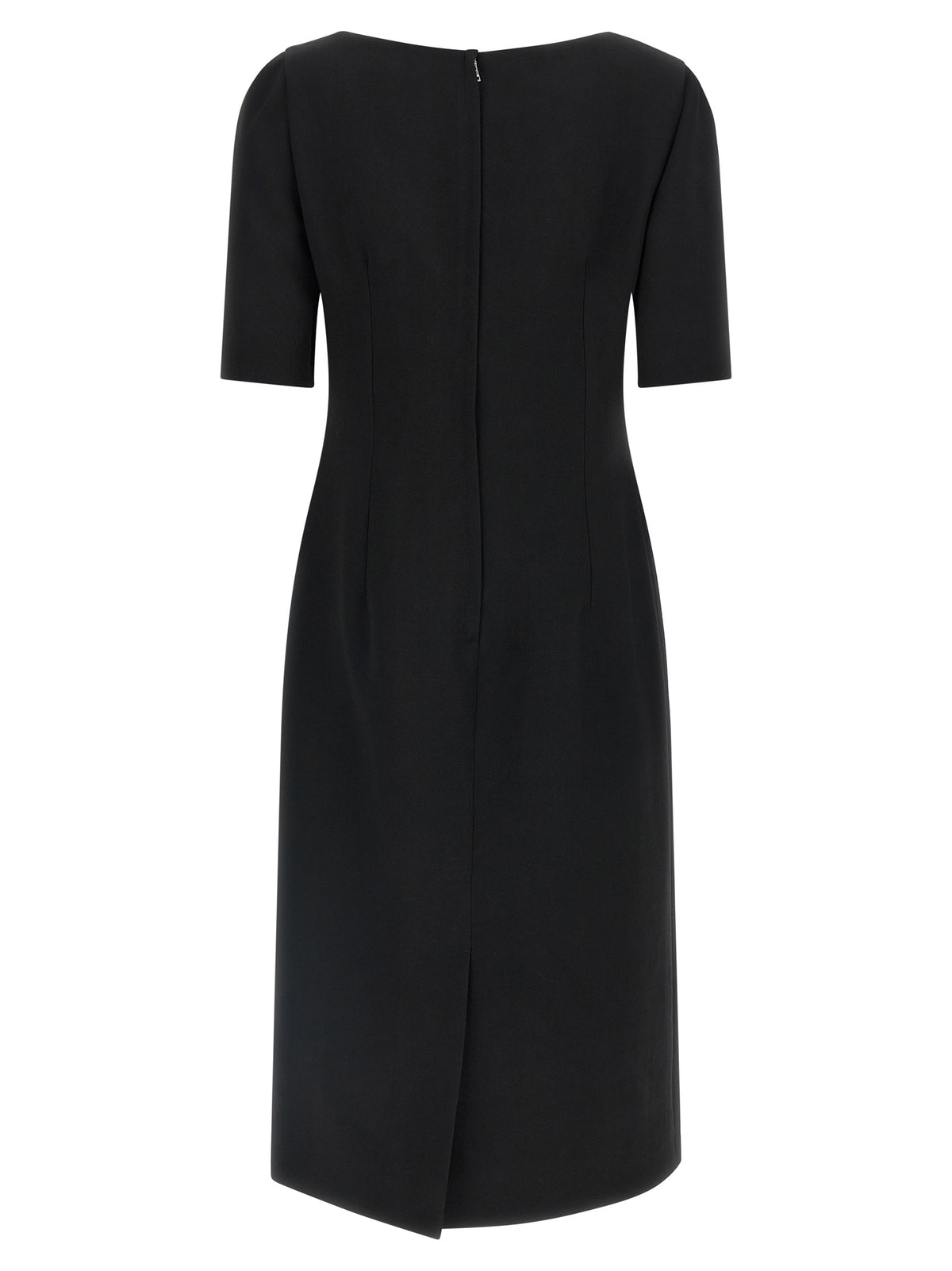 Dolce & Gabbana Black Midi Dress in Pure Virgin Wool